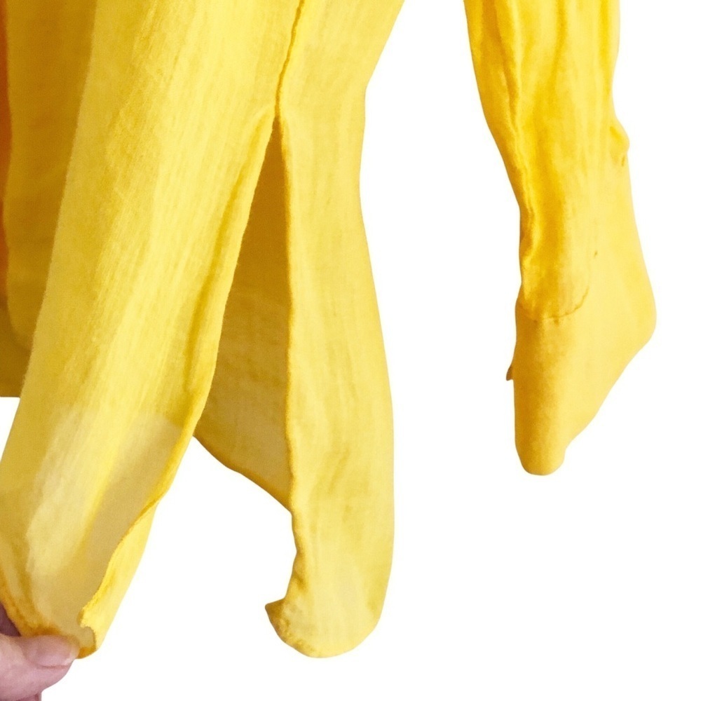 Massimo Dutti Yellow Blouse Side Split Small - image 3